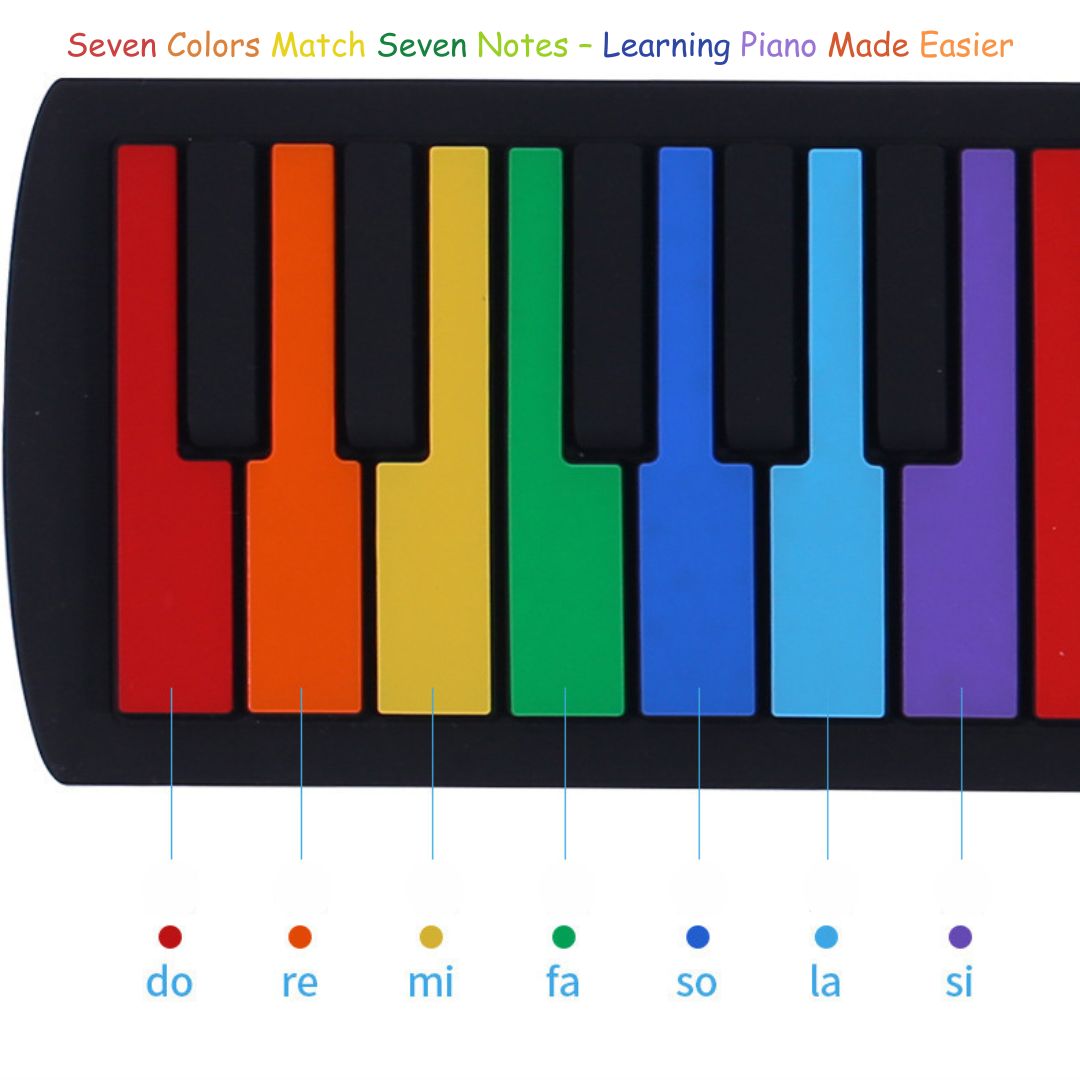 Portable Roll-Up 49-Key Rainbow Piano