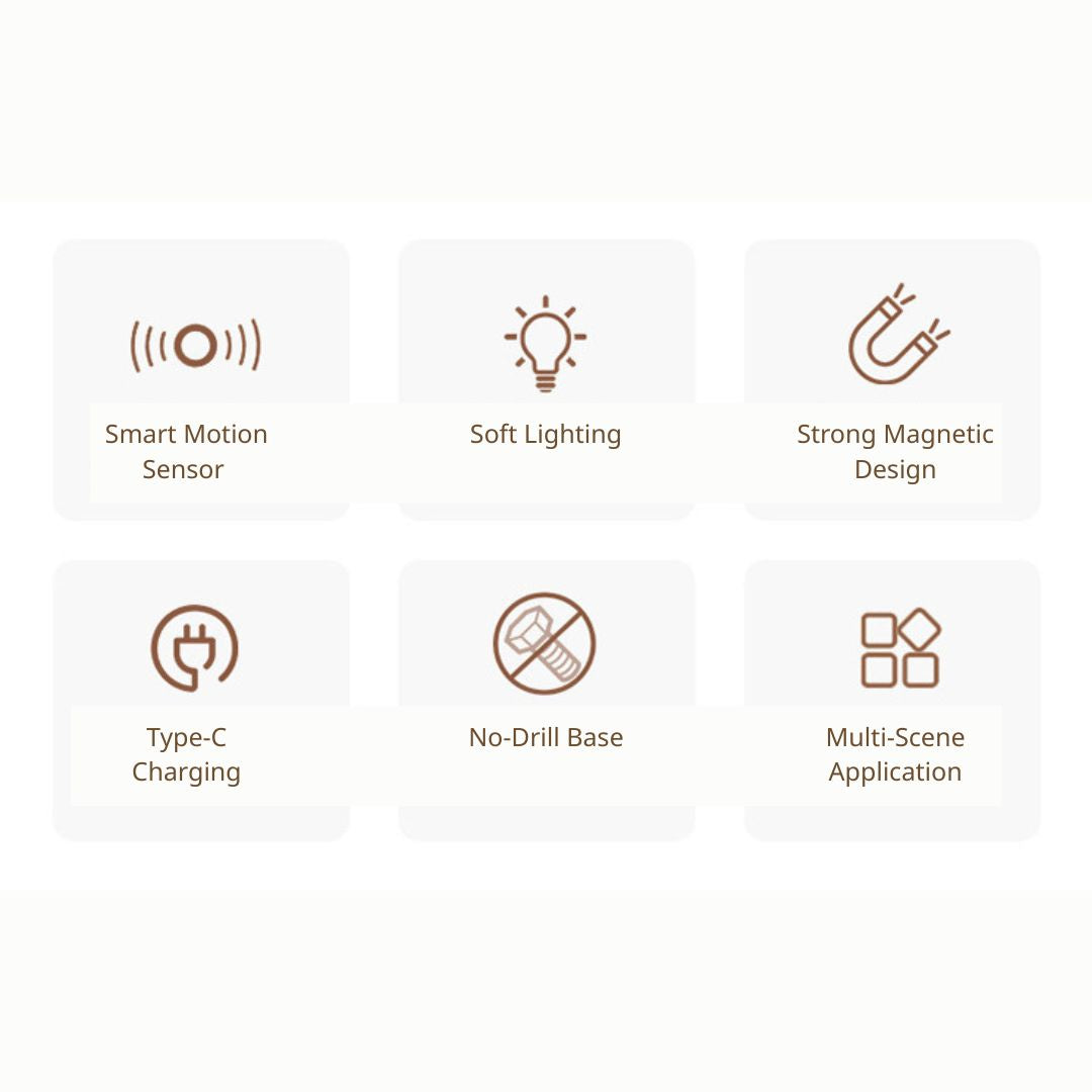 木製モーションセンサー磁気ナイトライト