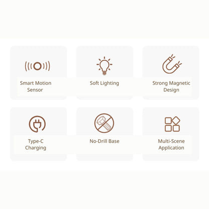 木製モーションセンサー磁気ナイトライト