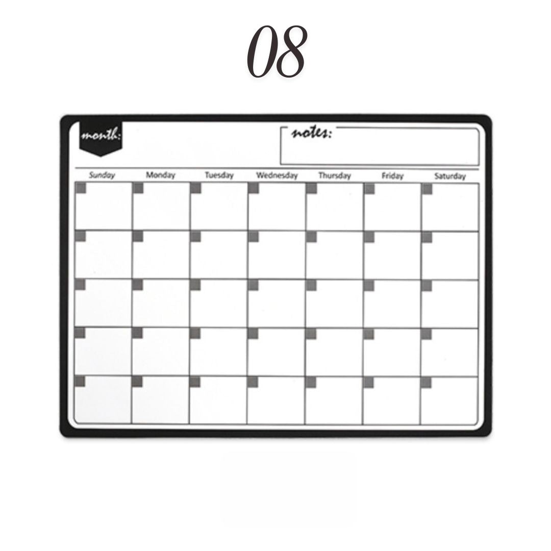 磁性可擦寫月曆板套裝 