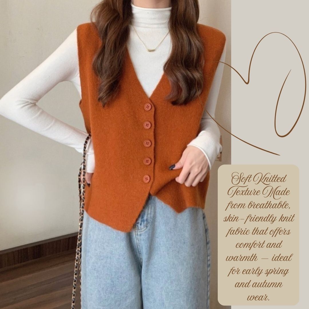 Fall V-neck Knit Vest