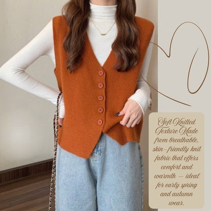 Fall V-neck Knit Vest