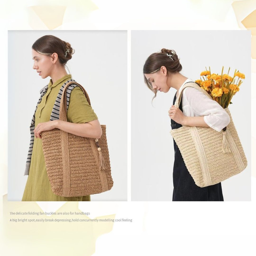 Large Capacity Straw Shoulder Bag
