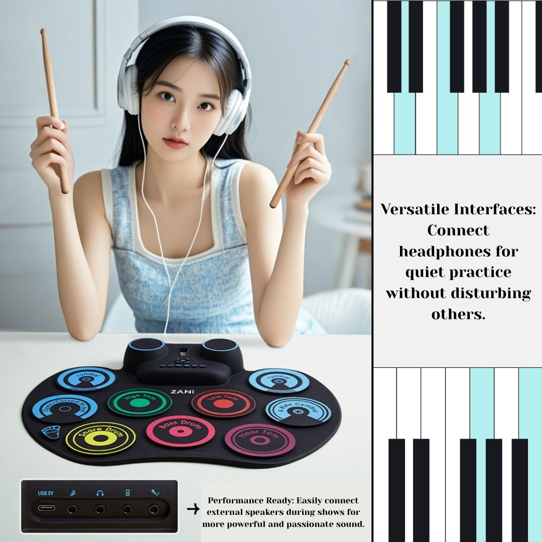 Portable Roll-Up Electronic Drum