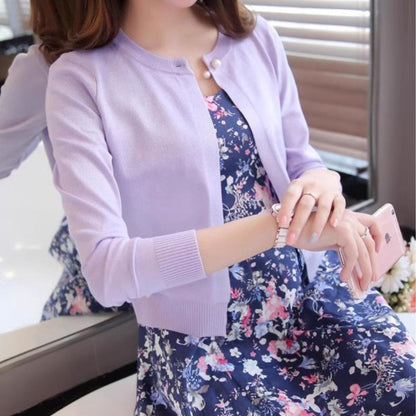 輕薄棉針織外套  