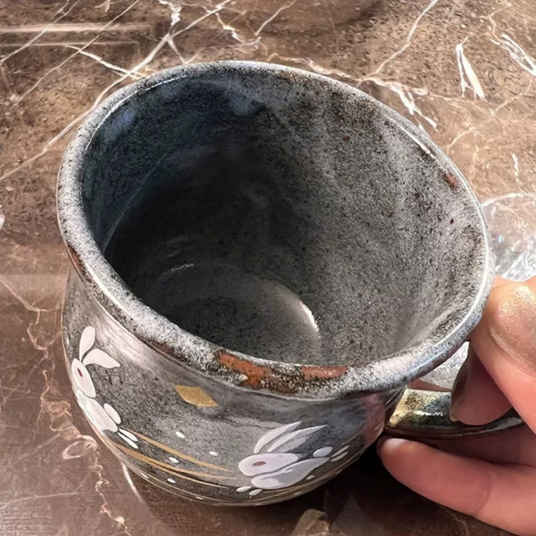 九谷燒陶瓷兔子茶杯