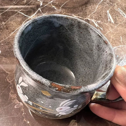 九谷燒陶瓷兔子茶杯