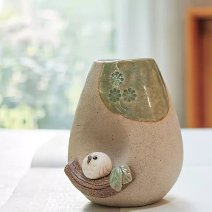 Shigaraki Ware Mini Owl Vase