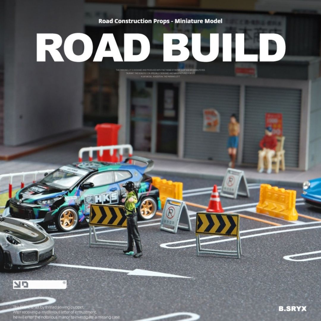 1:64 交通バリアー 14ピースセット 