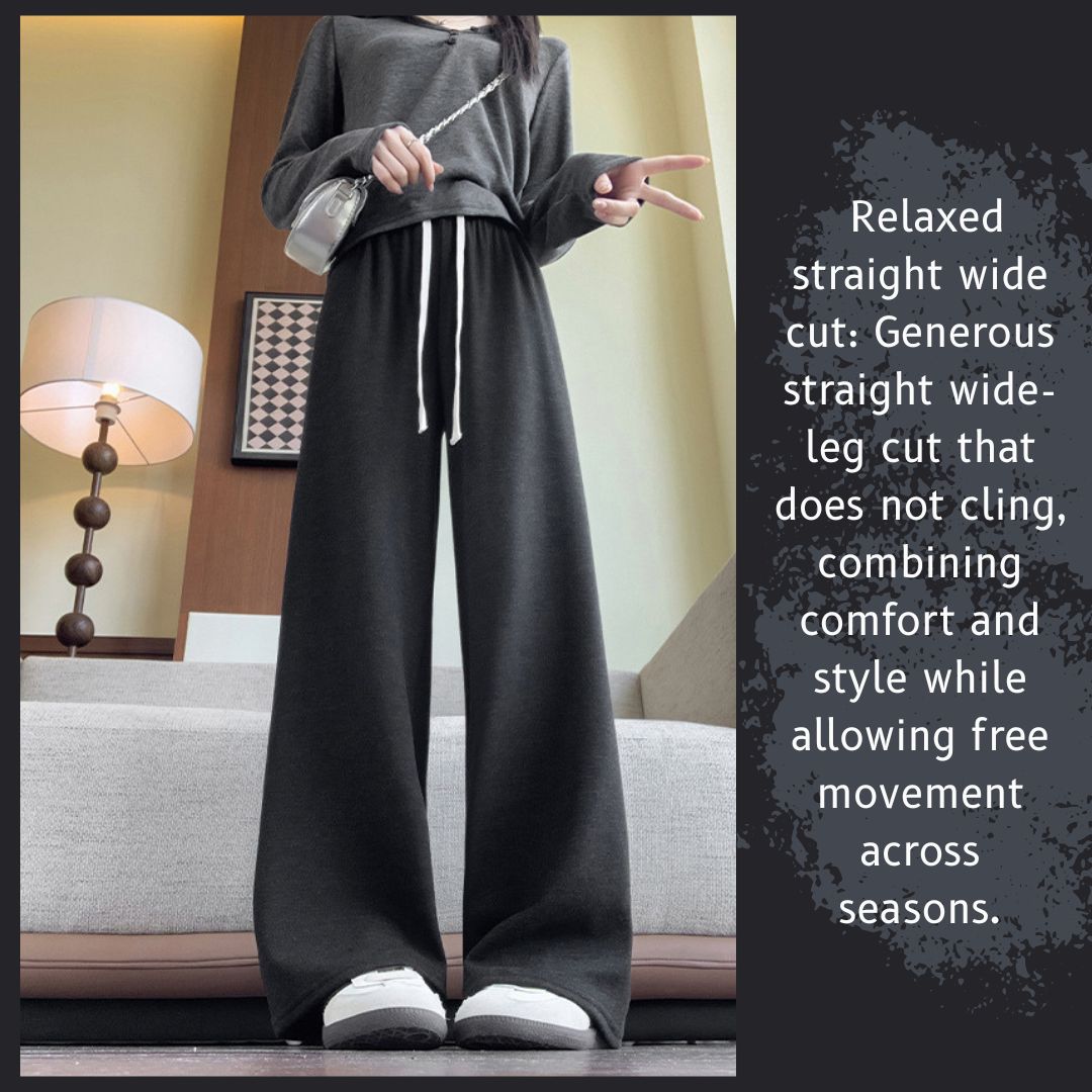 High-Waisted Loose Straight-Leg Casual Pants for Fall