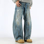 Vintage Straight-Leg Ripped Jeans
