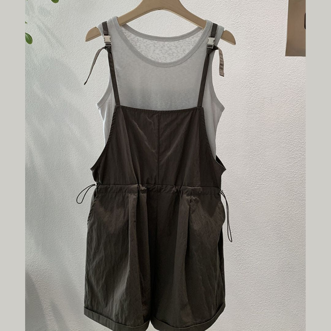 Vest + Camisole Jumpsuit Two Piece Set