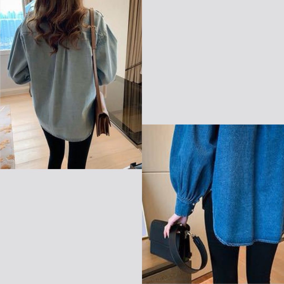 Ruffle Denim Shirt