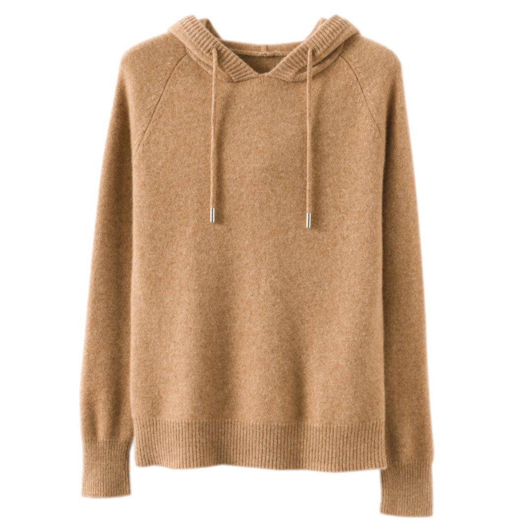Wool Knit Hooded Top