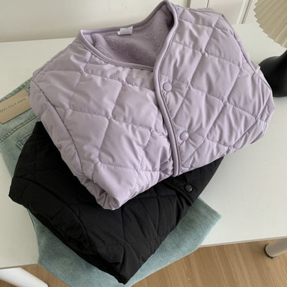 Reversible Diamond-Pattern Padded Jacket