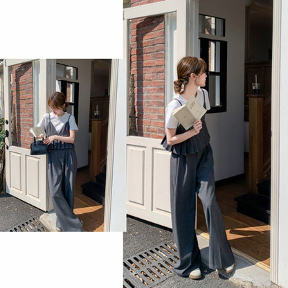 Deep Gray Camisole Wide Leg (Three Piece Set)