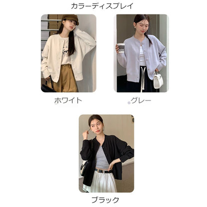 Japanese-Style Round-Neck Button Jacket