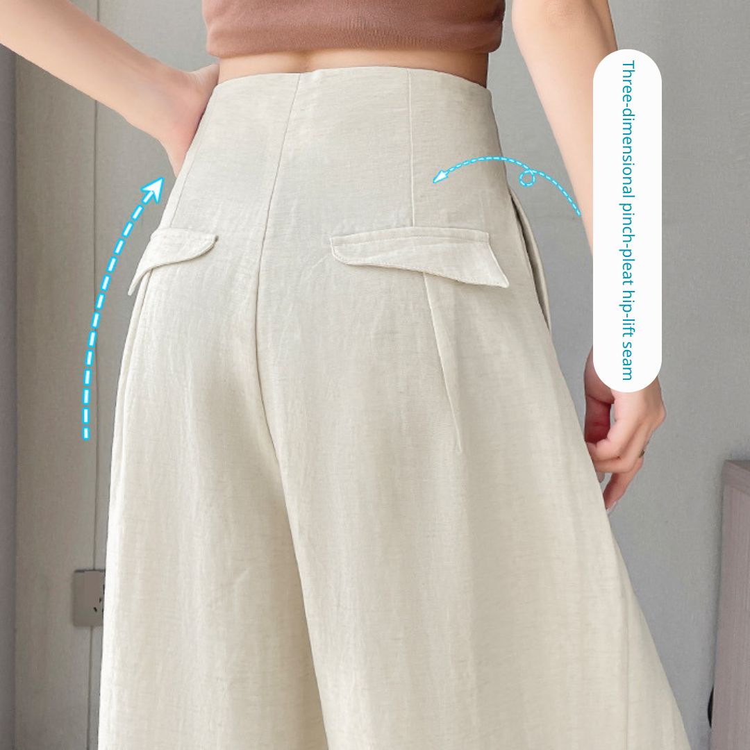 女士高腰飄逸修身休閒褲