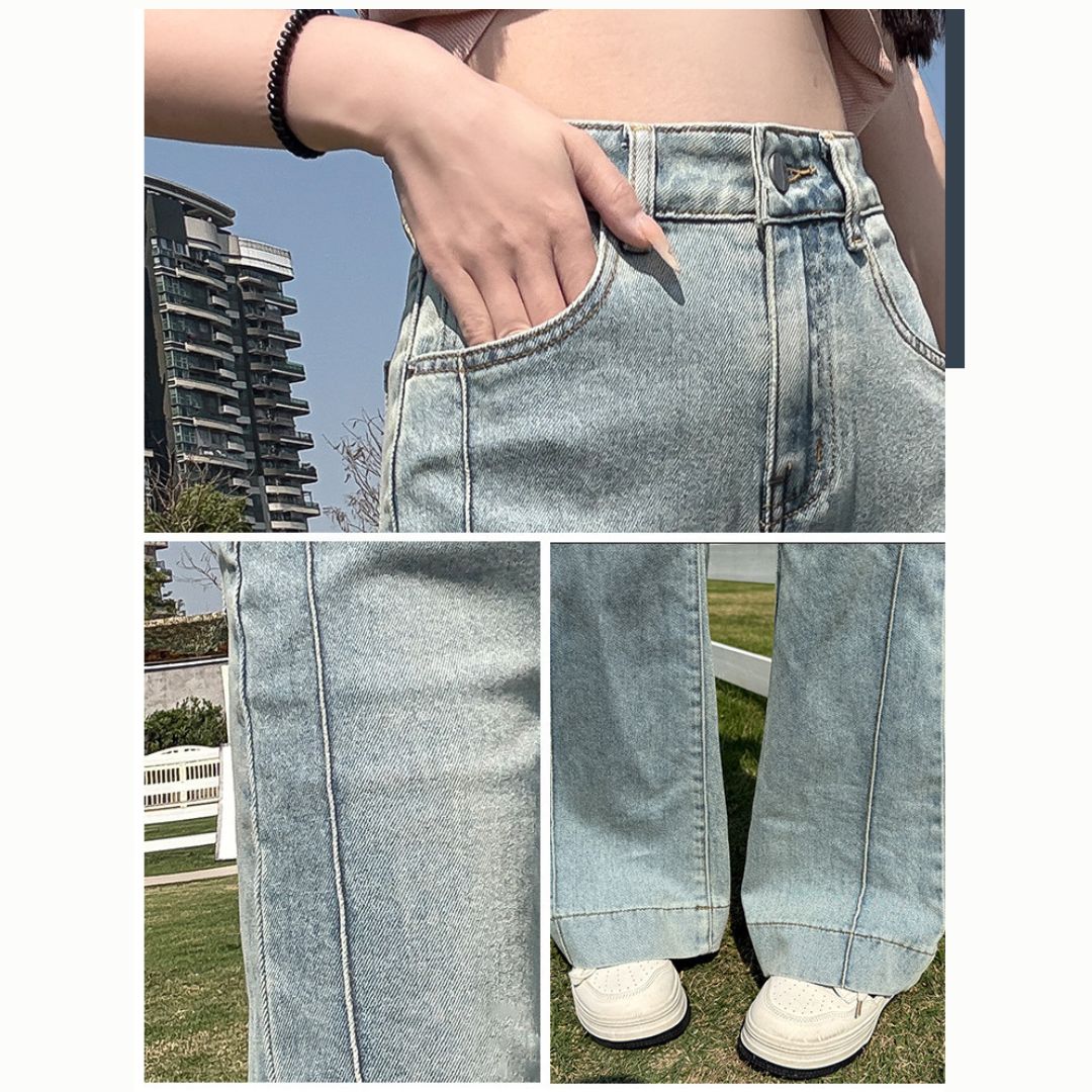 新しいストレートレッグワイドレッグジーンズ