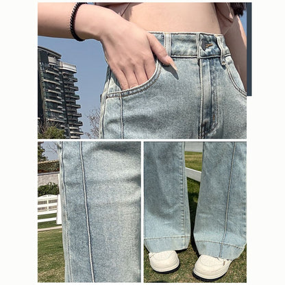 新しいストレートレッグワイドレッグジーンズ