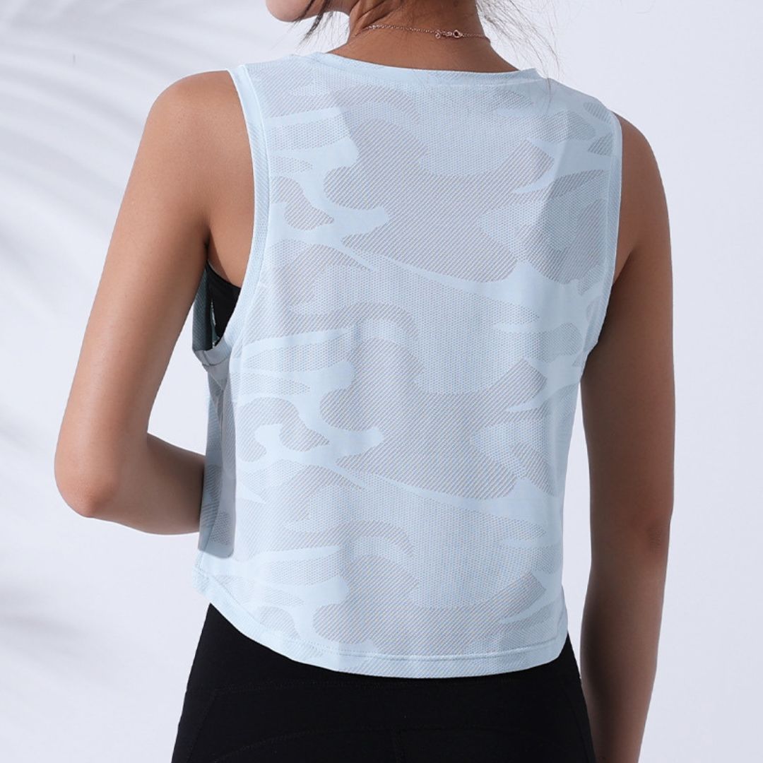 Camouflage Crew Neck Sports Short Vest