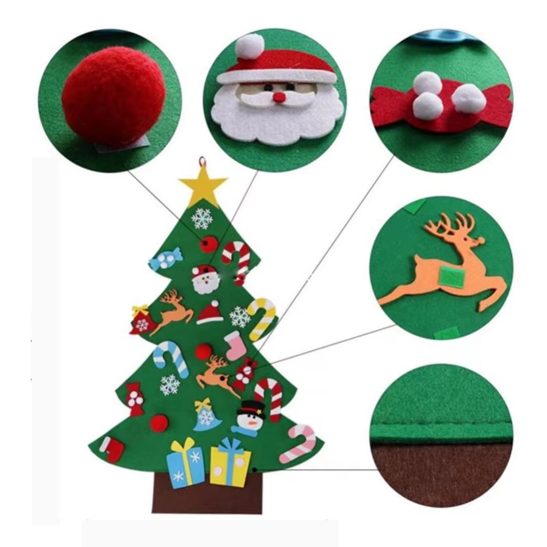 子どもが作るフェルトのクリスマスツリー