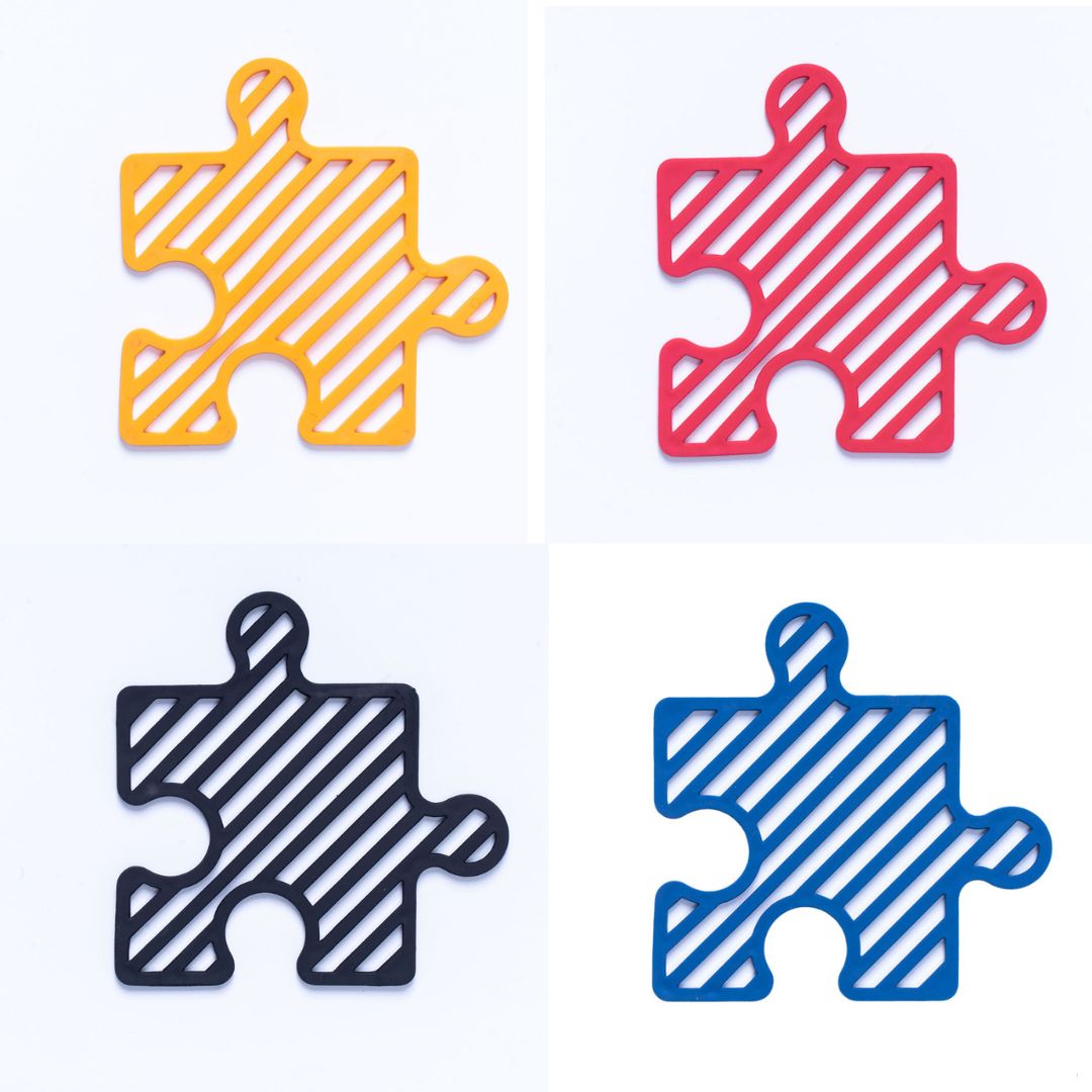 Creative Puzzle Silicone Coaster Set (4pcs)