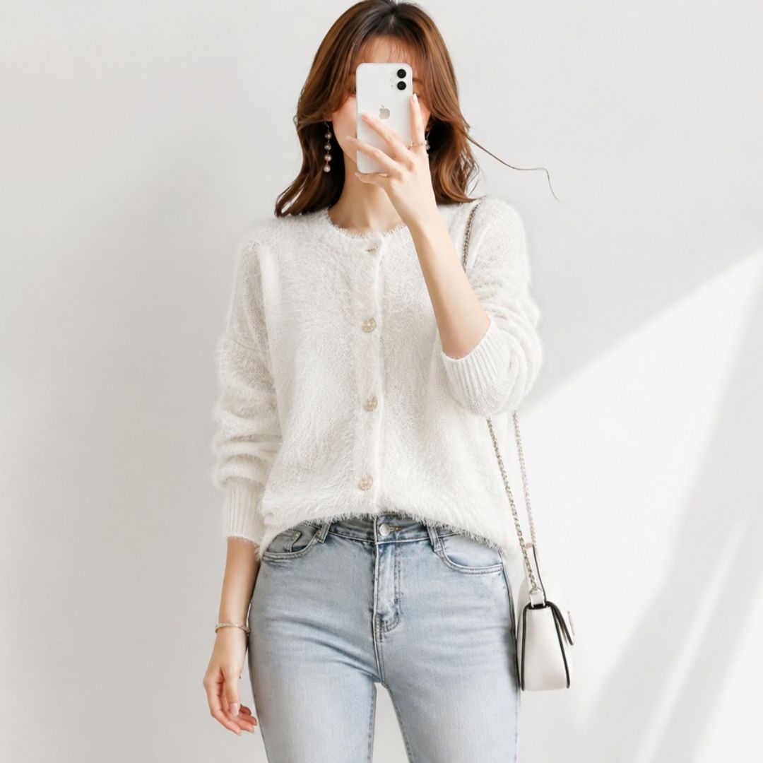 Japanese Style Cozy Fleece Open Front Cardigan
