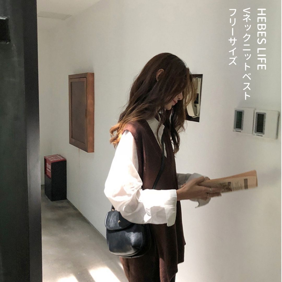 Japanese-style V-Neck Knit Vest