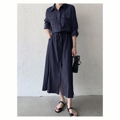 Minimalist Versatile Cinch Waist Maxi Dress
