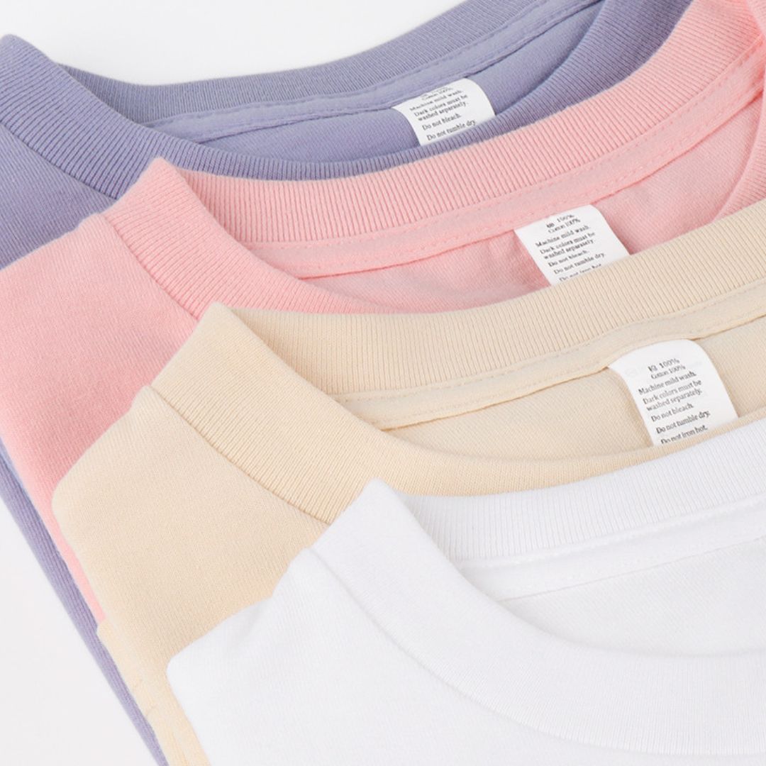 250g Plain Cotton Long-sleeved T-shirt (Min. 2 pcs)