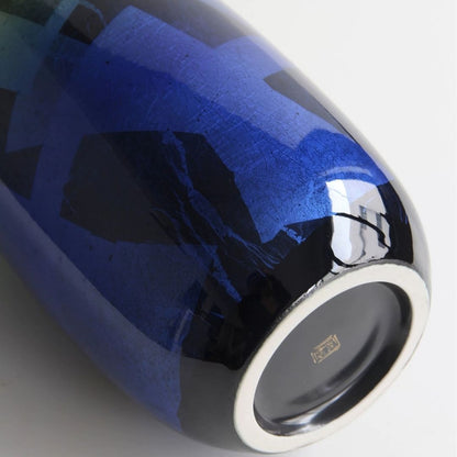 Kutani Hand Painted Yellow Blue Vase