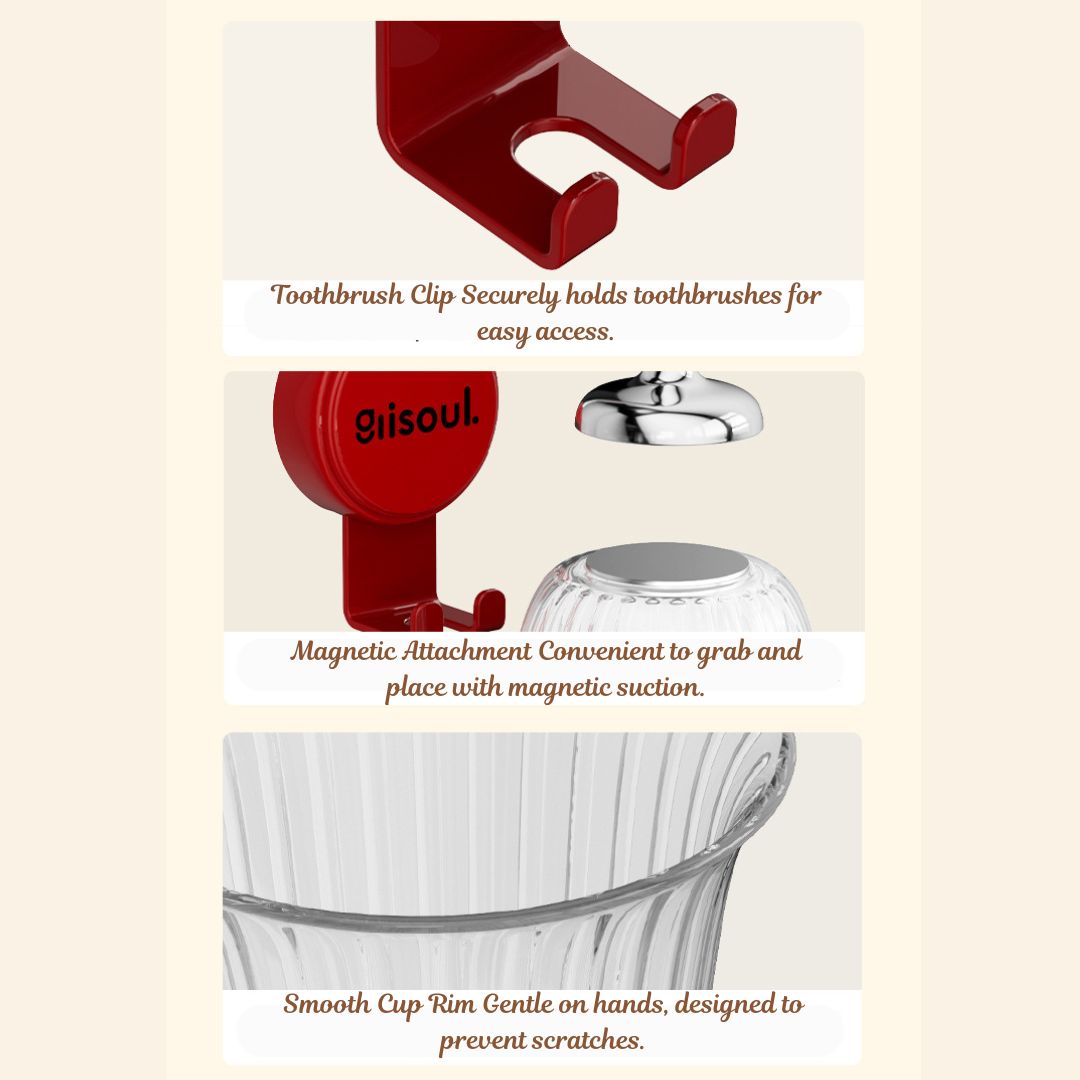 Vintage-Style Magnetic Toothbrush & Tumbler Holder