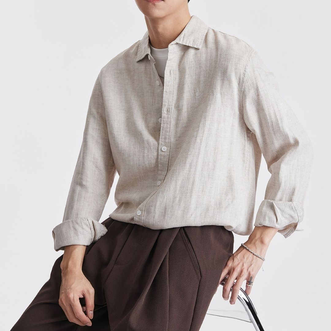 Men’s Casual Tencel Long Sleeve Shirt