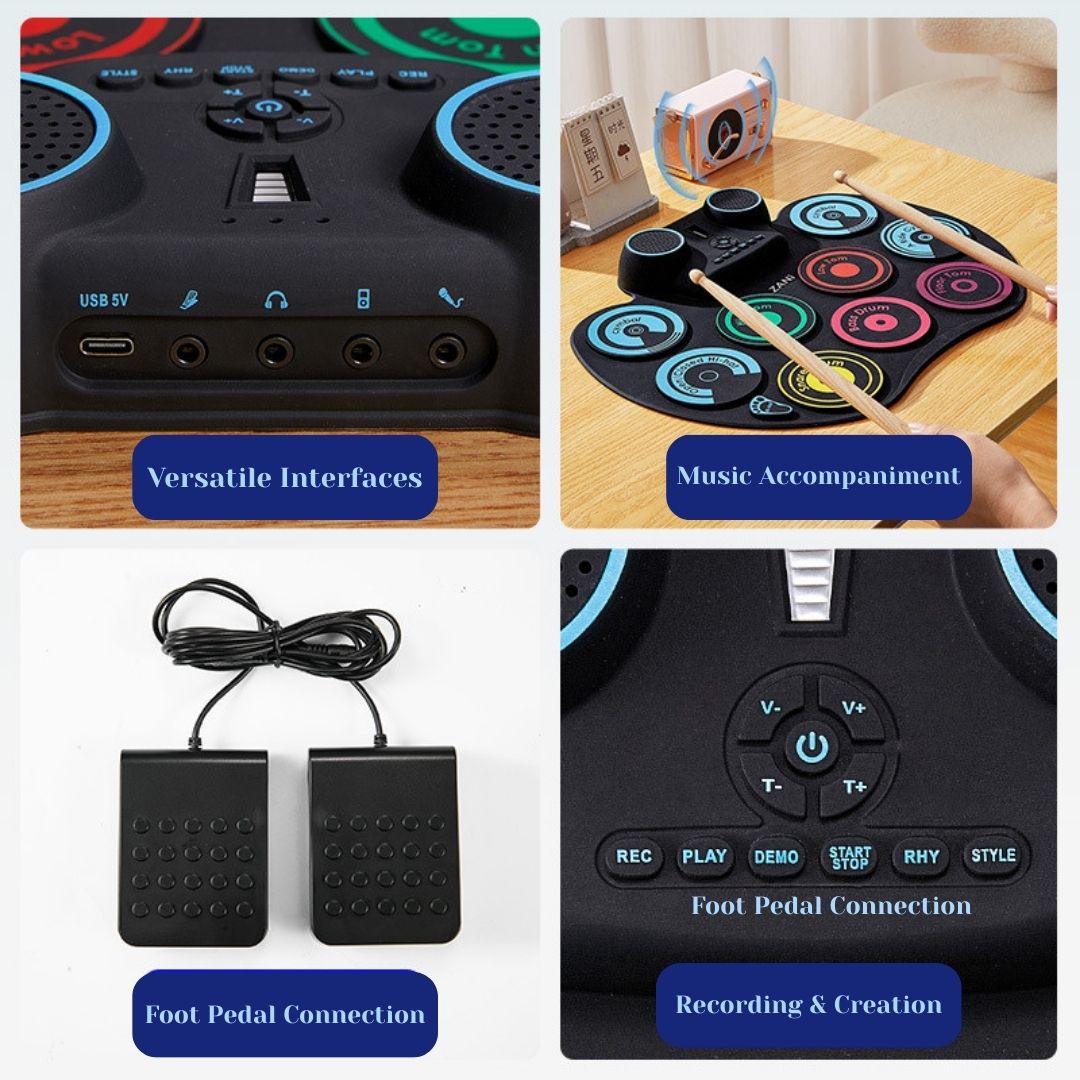 Portable Roll-Up Electronic Drum