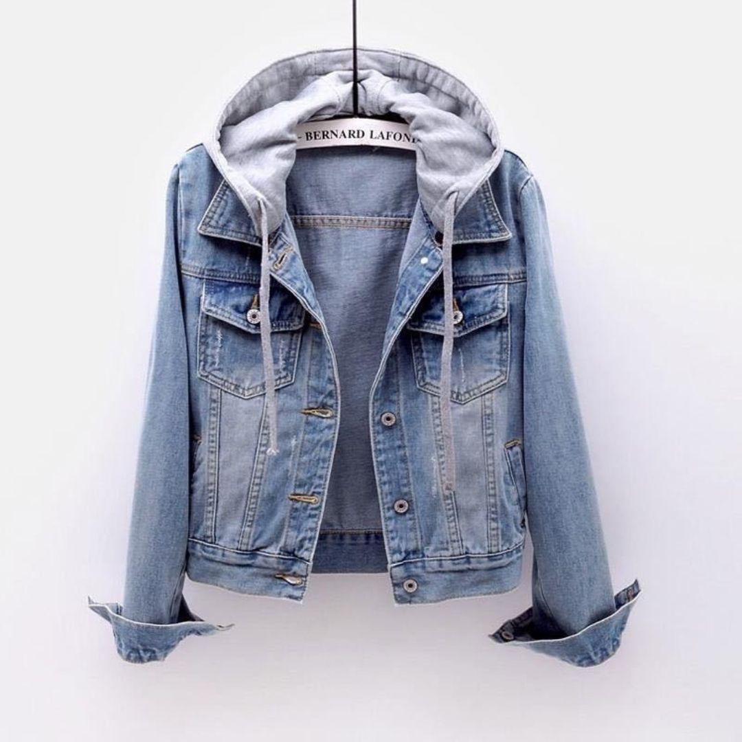 Slim Fit Hooded Denim Jacket
