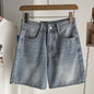 High Waist Straight Leg Casual Denim Shorts