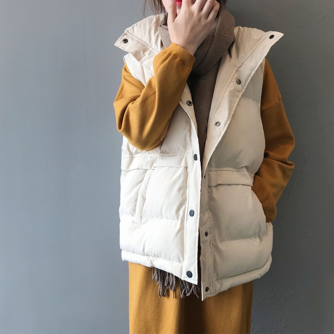 Japanese-style loose-fit quilted vest