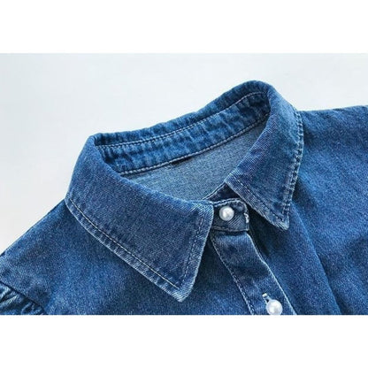 Ruffle Denim Shirt