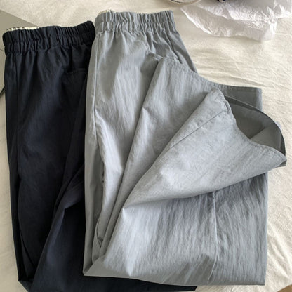 Japanese-Style Vintage Straight-Leg Wide-Cut Cropped Pants