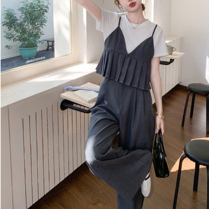 Deep Gray Camisole Wide Leg (Three Piece Set)