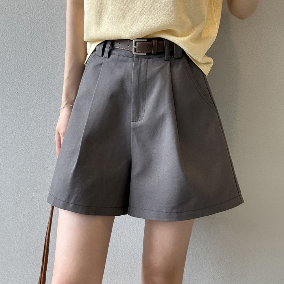 女士休閒高腰西裝短褲