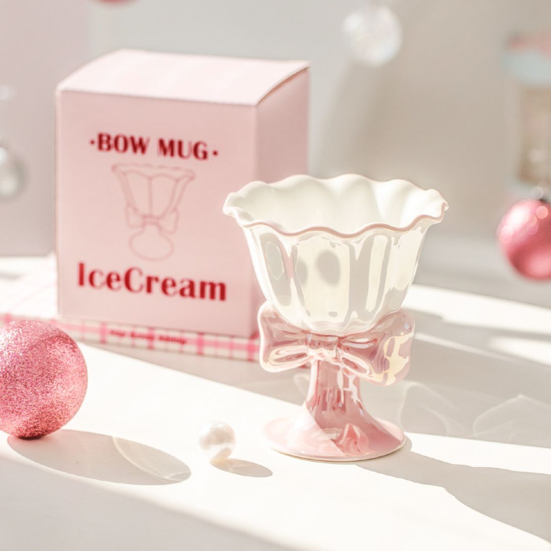 Dreamy Bow Porcelain Ice Cream Dessert Cup
