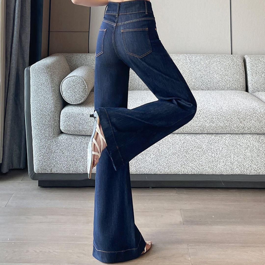 軽量ハイウエストルーズストレートパンツ