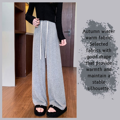 High-Waisted Loose Straight-Leg Casual Pants for Fall