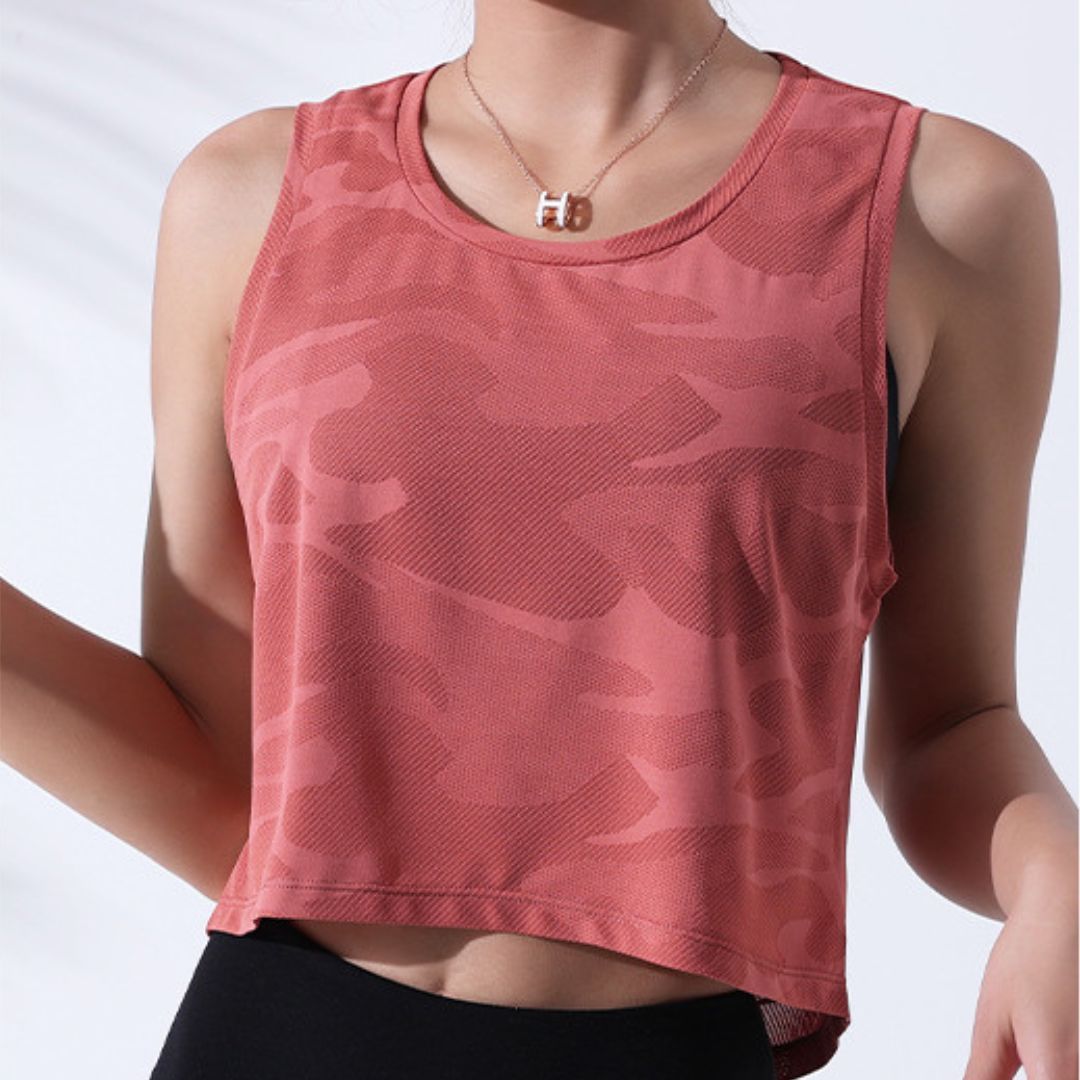 Camouflage Crew Neck Sports Short Vest