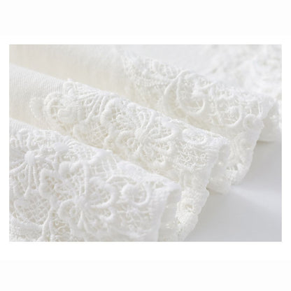 Lace Cutout Panel Wide Leg Jeans