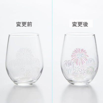 Japanese Cooling Fireworks Crystal Glass — Pair