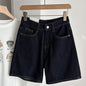High Waist Straight Leg Casual Denim Shorts