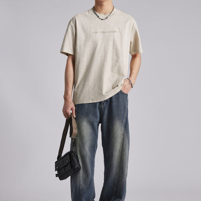 3DレタープリントカジュアルTシャツ